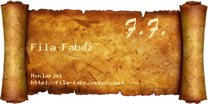 Fila Fabó névjegykártya
